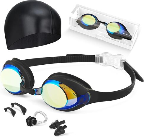 Kids Swim Goggles, Anti-fog and UV Protection with Swim Cap for Age 3-15 Youth Boys Girls Toddler in Kuwait