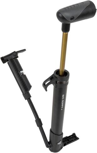 Topeak Mini Morph G (TMM-2GB) – Compact Mini Pump with in-Line Gauge – 140 PSI / 9.6 Bar – Presta, Schrader & Dunlop Compatible – Fold-Out Foot Pad & Flexible Hose – Includes Mount Bracket in Saudi Arabia