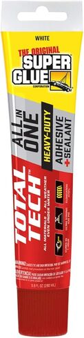 Total Tech, White, 4.2oz Tubes, Heavy-Duty Adhesive & Sealant, Flexible, All-Weather, Watertight, UV-Resistant, High Strength, Instant Grab, Ideal for Pools, Sinks, Bathtubs in Kuwait