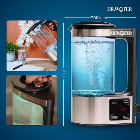 HydroPitcher | 68 Oz Hydrogen Water Pitcher - BPA Free Rich Hydrogen Water Generator - Electrolysis Jug with SPE/PEM Technology Hydrogen Water Machine | Chlorine Free Large Hydrogen Water Bottle in Saudi Arabia
