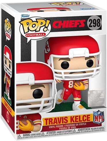 Football: KC Chiefs - Travis Kelce in Home Uniform Vinyl Figure Bundle with Compatible Funko Pop Box Protector in Saudi Arabia