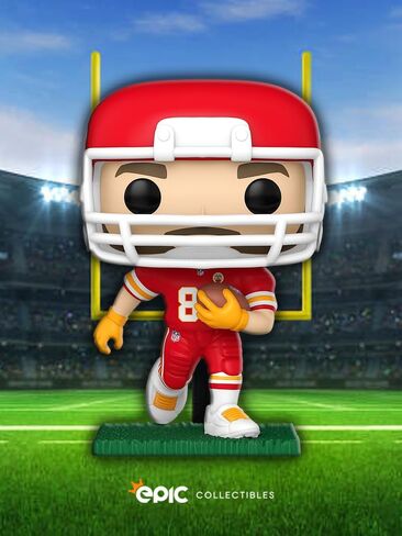 Football: KC Chiefs - Travis Kelce in Home Uniform Vinyl Figure Bundle with Compatible Funko Pop Box Protector in Saudi Arabia