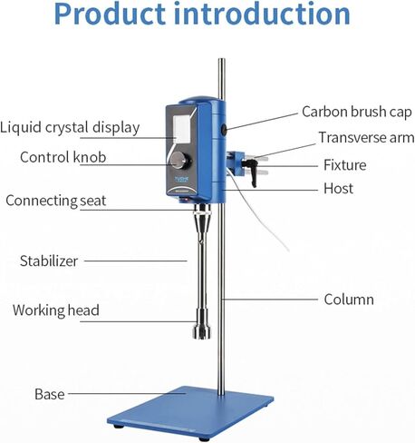 High-Speed Homogenizer for Laboratory Use, 2000-28000 RPM, 5-10000 ML Capacity, Ideal for Cosmetic Mixing, High Shear Mixer for Efficient Dispersing and Emulsifying in Kuwait