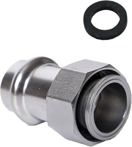 304 stainless steel double clamp internal thread joint adapter thin wall internal thread joint different diameter water pipe accessories 1 series inner diameter 16-40mm(Inside diameter 40mm*g1-1/2) in Saudi Arabia