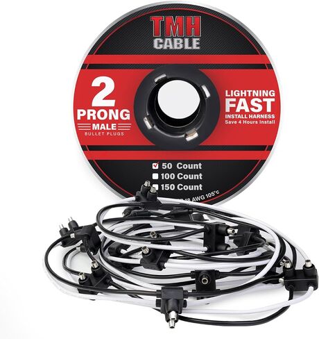 TMH 20 Count من "2-prog male" تسخير الأسلاك لفة 18 Gauge-6 "تباعد قابس رصاصة مزدوجة الذك in Kuwait