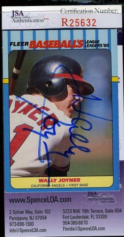 قام Wally Joyner Fleer 1989 بتوقيع League Leaders Hand JSA معتمدة - بطاقات موقعة للبيسبول in Saudi Arabia