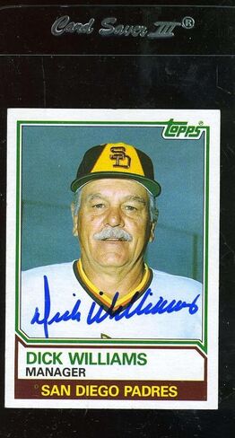 Dick Williams 1983 Topps Jsa Coa Hand Signed Authentic Autographed - Baseball Slabbed Autographed Cards in Saudi Arabia
