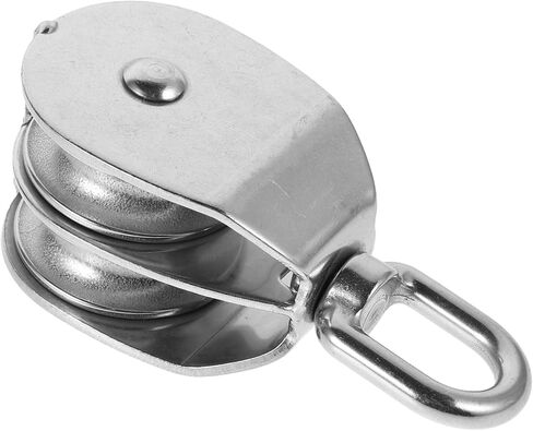 TOYANDONA Heavy Duty Stainless Steel Dual Pulley Block for Use High Load Capacity Rope Pulley Wheel for Efficient Lifting and Traction Harsh Environments Easy Installation in Saudi Arabia