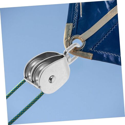 TOYANDONA Heavy Duty Stainless Steel Dual Pulley Block for Use High Load Capacity Rope Pulley Wheel for Efficient Lifting and Traction Harsh Environments Easy Installation in Saudi Arabia