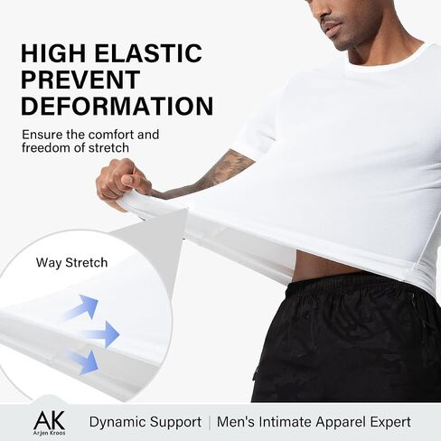 Arjen Kroos Men's Quick Dry Fit Running T-Shirts 4 Pack Activewear Gym Shirts Breathable Workout Undershirts in Saudi Arabia