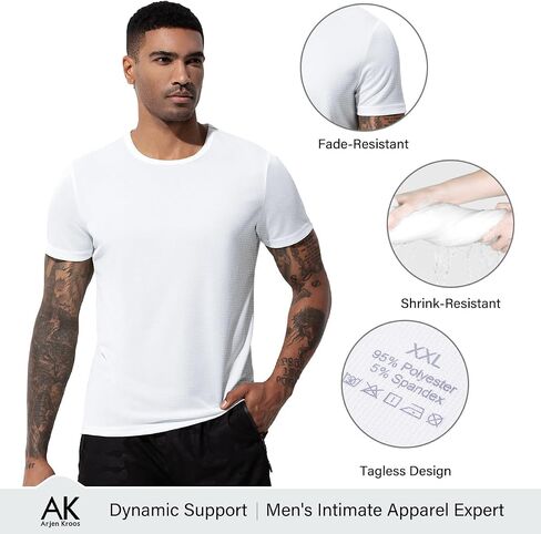 Arjen Kroos Men's Quick Dry Fit Running T-Shirts 4 Pack Activewear Gym Shirts Breathable Workout Undershirts in Saudi Arabia