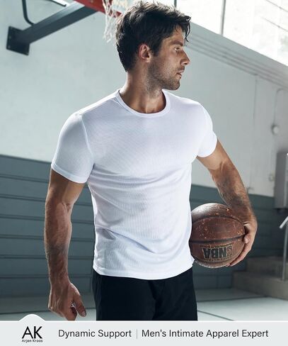 Arjen Kroos Men's Quick Dry Fit Running T-Shirts 4 Pack Activewear Gym Shirts Breathable Workout Undershirts in Saudi Arabia