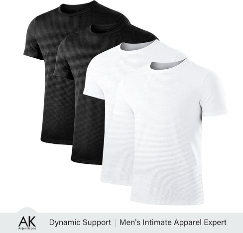 Arjen Kroos Men's Quick Dry Fit Running T-Shirts 4 Pack Activewear Gym Shirts Breathable Workout Undershirts in Saudi Arabia