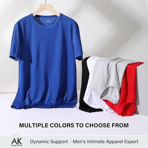 Arjen Kroos Men's Quick Dry Fit Running T-Shirts 4 Pack Activewear Gym Shirts Breathable Workout Undershirts in Saudi Arabia