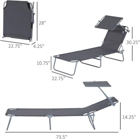 Folding Lounge Chairs, Oxford Beach Chair Gray in Saudi Arabia