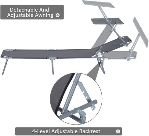 Folding Lounge Chairs, Oxford Beach Chair Gray in Saudi Arabia
