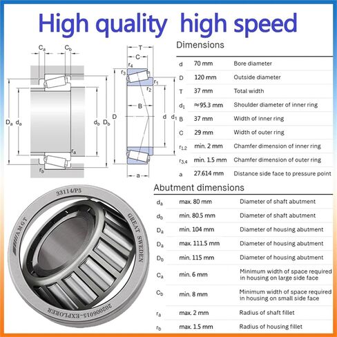 1Pcs Bearing 32214 30216 33017 33114 Tapering Bearing(30216) in Kuwait