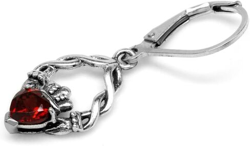 Silvershake أصلي شكل قلب الأحجار الكريمة قلادة الأيرلندية Claddagh مع قلادة سلسلة 18 بوصة in Saudi Arabia