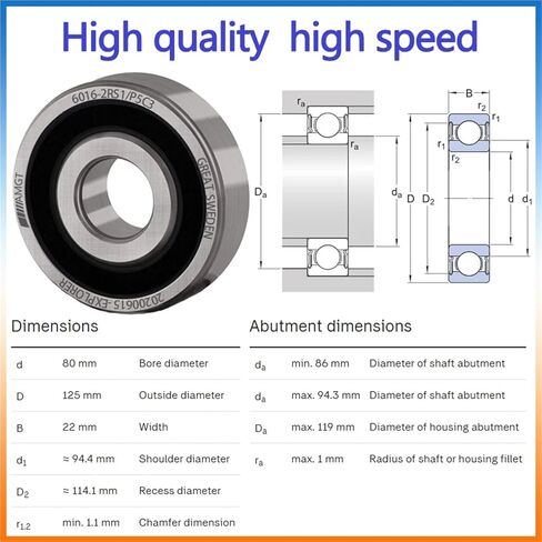 1PCS Bearing 6016 6016-2RS 6016-2Z 6016-2ZN 6016NR 6016-2RSNR Deep Groove Ball Bearing(6016N-2RSC3) in Saudi Arabia