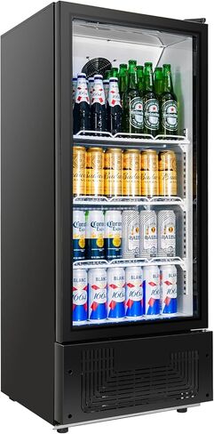 6.5 Cu.Ft Commercial Beverage Refrigerator Glass Door Upright Drink Cooler Display Fridge with Adjustable Shelves and LED Light for Restaurant Bar Store Office in Kuwait