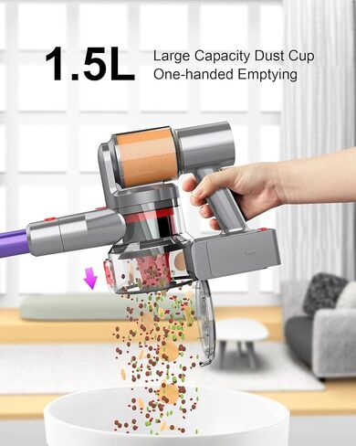 منظف ​​فراغ اللاسلكي ، بطاريتين 120 دقيقة وقت التشغيل 45KPa 550W ، فراغ عصا مع تصميم مضاد للتشاب in Kuwait