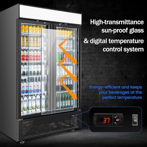 6.5 Cu.ft Beverage Beverage Beverage Door Glass Door مستقيم مع عرض ثلاجة مع أرفف قابلة للتعديل وضوء LED لمكتب متجر مطعم Store Store in Saudi Arabia