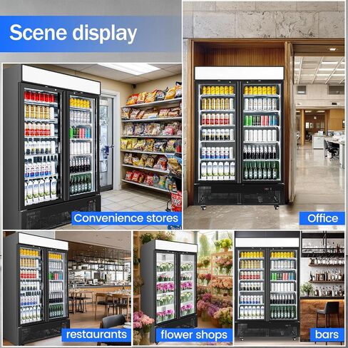 6.5 Cu.ft Beverage Beverage Beverage Door Glass Door مستقيم مع عرض ثلاجة مع أرفف قابلة للتعديل وضوء LED لمكتب متجر مطعم Store Store in Saudi Arabia