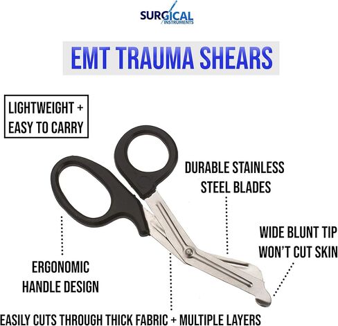 الجراحة عبر الإنترنت الشاقة على الطراز العسكري الصدمة EMT مقصات متعددة القوس قوس قزح مقص ضمادة - مثالية للمسعفين ، EMTS ، الممرضات ، طلاب الطب (الأرجواني) in Kuwait
