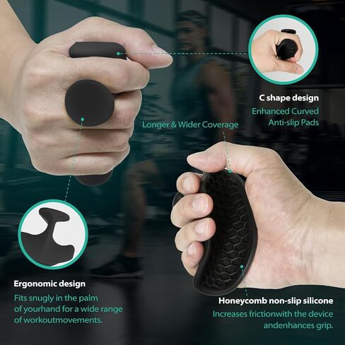 Ergonomic Rubber Gym Grips for Men & Women – Anti-Slip Fingerless Workout Gloves for Weight Lifting, Deadlifts, Pull-Ups, Rows, Barbell, Dumbbell, Palm Protectors for Gym Training in Saudi Arabia