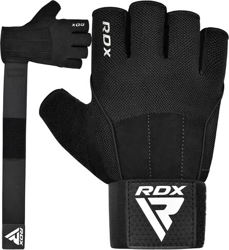 RDX Workout Gloves, 15-Inch Long Support Strap Anti Slip Palm Protection with 3 Wrist Alignment Plates, Powerlifting Deadlifting Bodybuilding Gym Fitness, Weight Lifting Exercise Training, Men Women in Saudi Arabia