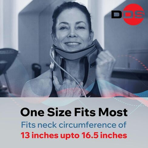 DDS ، Inc. Max Grad Twlar Reck Brace لتقليل الانزعاج ، وأجهزة إزالة الضغط على الرقبة للأعصاب المقرصنة ، ونقالة ، ودعم هواء ، ومحاذاة للعمود الفقري الرحم (13 "-16.5") in Saudi Arabia