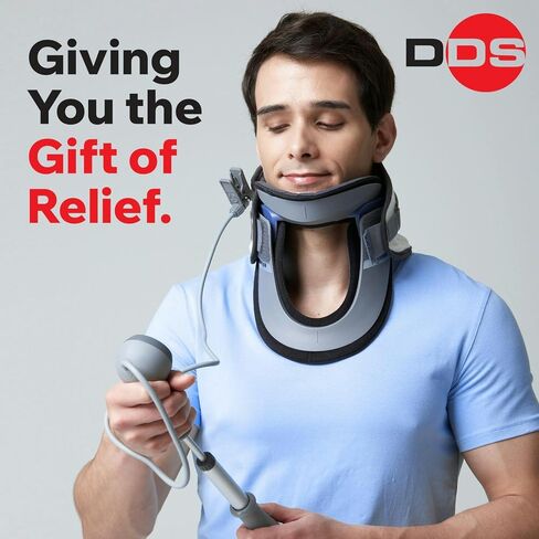DDS ، Inc. Max Grad Twlar Reck Brace لتقليل الانزعاج ، وأجهزة إزالة الضغط على الرقبة للأعصاب المقرصنة ، ونقالة ، ودعم هواء ، ومحاذاة للعمود الفقري الرحم (13 "-16.5") in Saudi Arabia