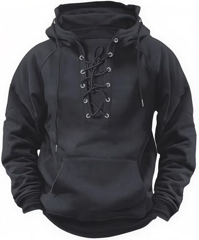 Men's Hoodies Pullover Tactical Hoodies for Men Quarter Drawstring Sweatshirts with Pocket Suitable for Gym Athletic in Saudi Arabia