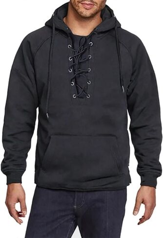 Men's Hoodies Pullover Tactical Hoodies for Men Quarter Drawstring Sweatshirts with Pocket Suitable for Gym Athletic in Saudi Arabia