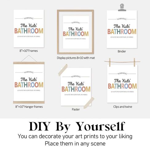 Locomiss Kids Rubber Duck Bathroom Set Wall Art Decor Posters, Kids Boys Girls Bathroom Accessories Rules Decor Sets, Wall Art for Boys Girls Toddler Accessories, Set of 4 (8x10 Unframed) in Saudi Arabia