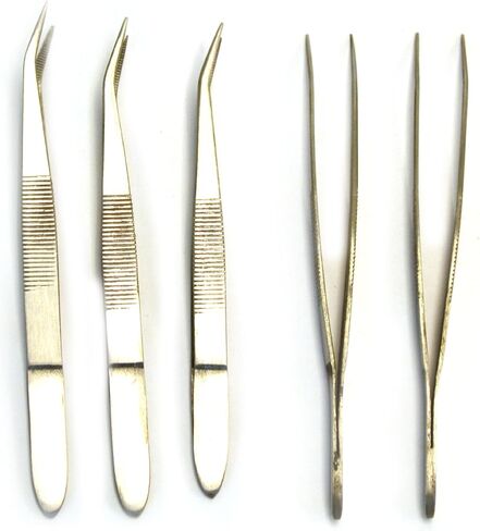 Eisco Labs 4.25" Curved Steel Forceps/Tweezers (Pack of 5) in Saudi Arabia