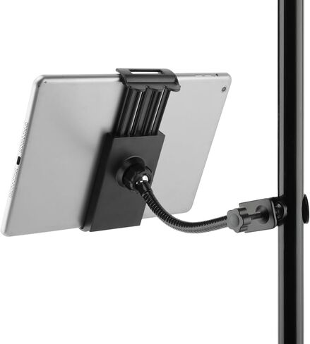 Flexible Phone Holder for Mic Stand, Adjustable Mic Stand Cell Phone Clip with 9" Long Flexible Gooseneck Arm for 4.72"-7.09" Mobile Phones and Tablets in Saudi Arabia