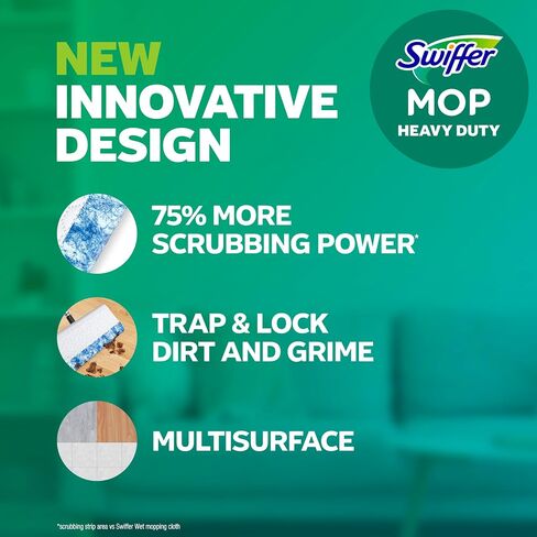 Swiffer Sweep + Mop, Wet Pads Refill, Floor Cleaner, Cleaning Cloths, Heavy Duty, Fresh, 20ct in Saudi Arabia