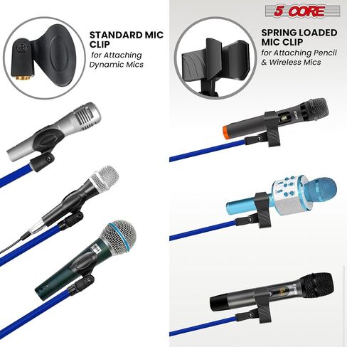 5 Core Tripod Mic Stand Floor 2Pcs ارتفاع قابل للتعديل 18-72 "حامل الذراع بوم متينة حامل ميكروفون زوج قاس الفقرة Microfono للغناء - MS 080 2pcs in Saudi Arabia