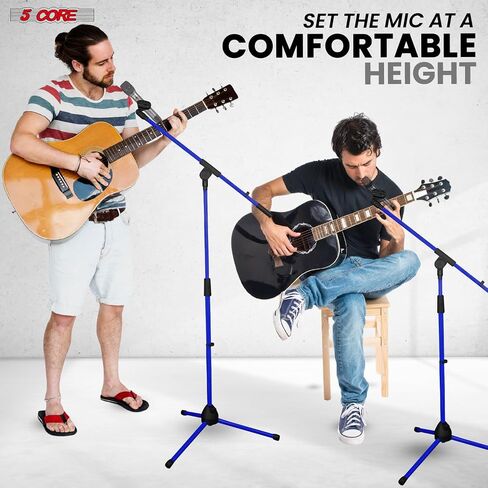 5 Core Tripod Mic Stand Floor 2Pcs ارتفاع قابل للتعديل 18-72 "حامل الذراع بوم متينة حامل ميكروفون زوج قاس الفقرة Microfono للغناء - MS 080 2pcs in Saudi Arabia