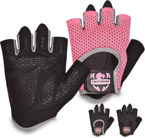 FIGHTSENSE Workout Gloves for Men Women, Weight Lifting Gloves with Non-Slip Silicon Padded Palm, Breathable, Lightweight Exercise Gym Gloves for Weightlifting Powerlifting Cycling Rowing in Kuwait