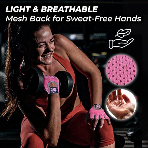 FIGHTSENSE Workout Gloves for Men Women, Weight Lifting Gloves with Non-Slip Silicon Padded Palm, Breathable, Lightweight Exercise Gym Gloves for Weightlifting Powerlifting Cycling Rowing in Kuwait