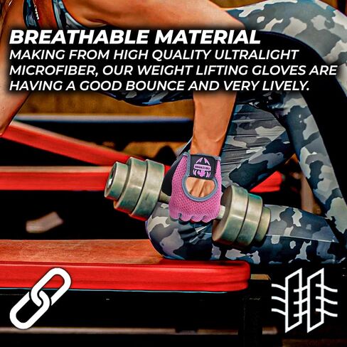 FIGHTSENSE Workout Gloves for Men Women, Weight Lifting Gloves with Non-Slip Silicon Padded Palm, Breathable, Lightweight Exercise Gym Gloves for Weightlifting Powerlifting Cycling Rowing in Kuwait