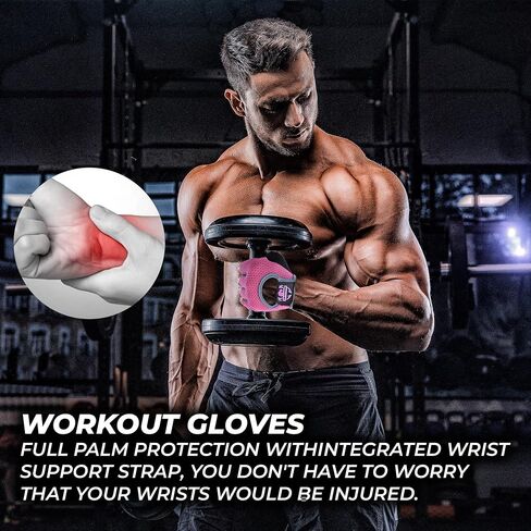 FIGHTSENSE Workout Gloves for Men Women, Weight Lifting Gloves with Non-Slip Silicon Padded Palm, Breathable, Lightweight Exercise Gym Gloves for Weightlifting Powerlifting Cycling Rowing in Kuwait