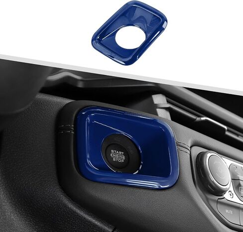 Jimen Compatible with Jeep Wrangler JL Unlimited & Gladiator JT 2024-2025, Engine Start Stop Switch Button Cover Trim (Silver) in Saudi Arabia