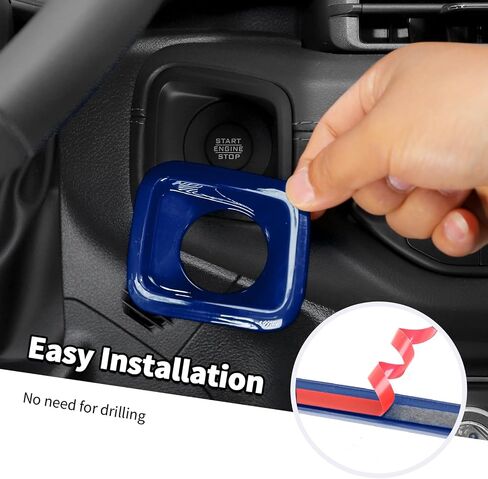 Jimen Compatible with Jeep Wrangler JL Unlimited & Gladiator JT 2024-2025, Engine Start Stop Switch Button Cover Trim (Silver) in Saudi Arabia