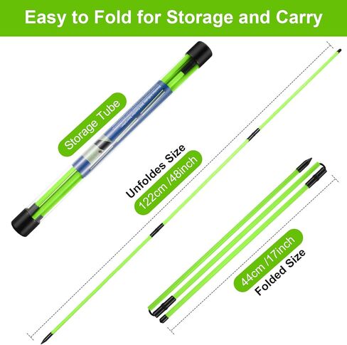 Soulchen 6 Pack Golf Malignment عصي 48 بوصة قضبان محاذاة قابلة للطي قضبان ممارسة الجولف المساعدات التدريبية للاستهلاك وضع العصي التدريب الجولف مع قضية أنبوب واضحة لسهولة حملها in Kuwait