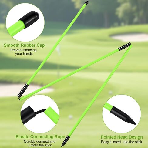 Soulchen 6 Pack Golf Malignment عصي 48 بوصة قضبان محاذاة قابلة للطي قضبان ممارسة الجولف المساعدات التدريبية للاستهلاك وضع العصي التدريب الجولف مع قضية أنبوب واضحة لسهولة حملها in Kuwait