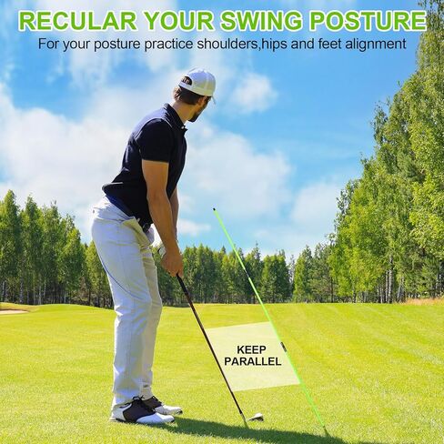 Soulchen 6 Pack Golf Malignment عصي 48 بوصة قضبان محاذاة قابلة للطي قضبان ممارسة الجولف المساعدات التدريبية للاستهلاك وضع العصي التدريب الجولف مع قضية أنبوب واضحة لسهولة حملها in Kuwait