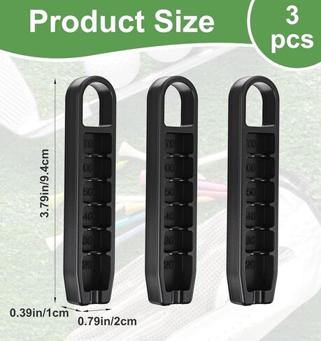 Setter Golf Tee Height Setter ، 3 PCS Precision Golf Tee Elevator مع 6 إعدادات ، أداة تدريب لإكسسوارات التأرجح المتسقة (أسود) in Saudi Arabia